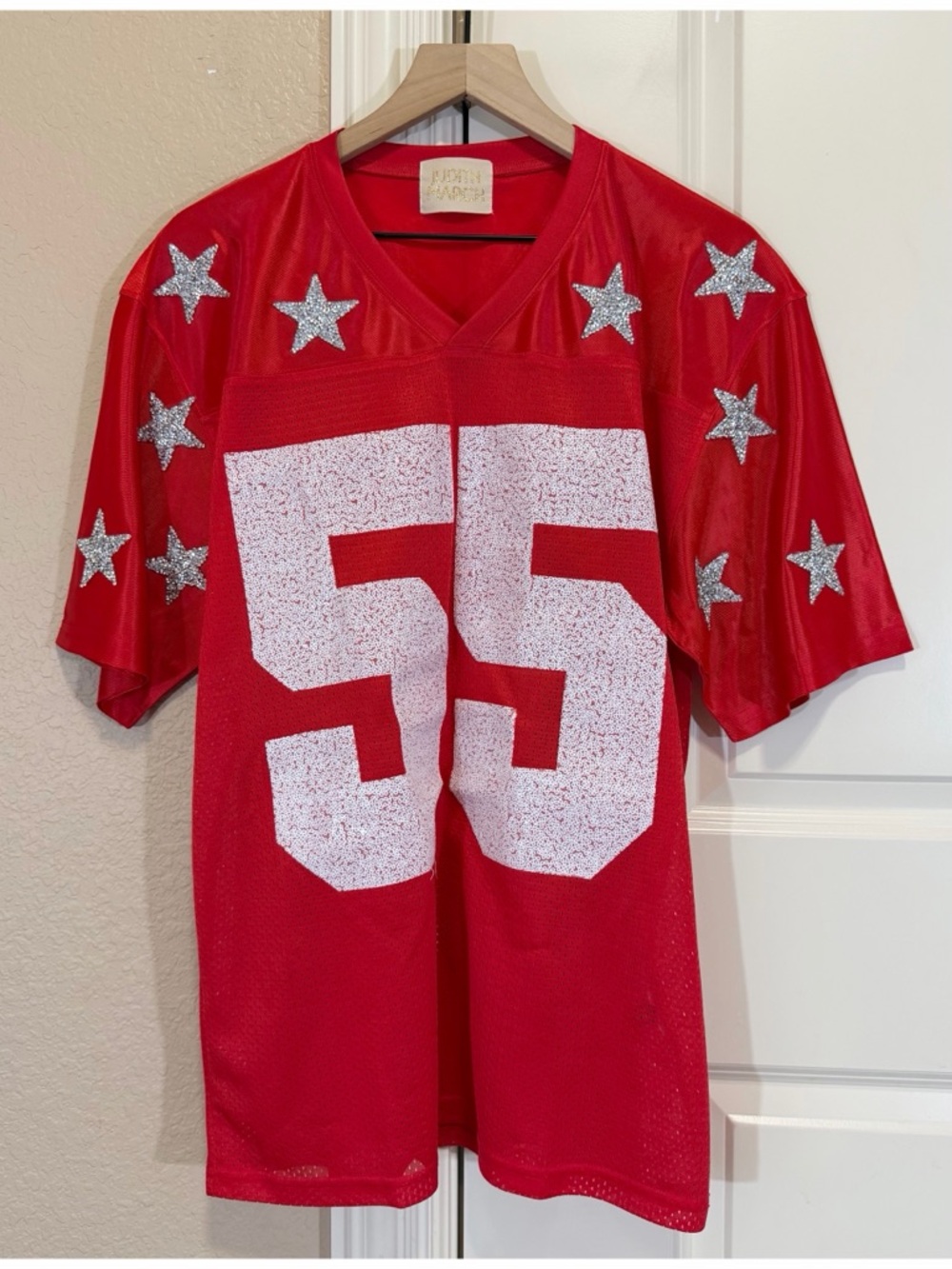 Judith March Custom Red Football Bling Jersey